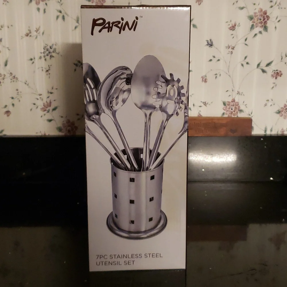 NIB Parini 7pc Stainless Steel Utensil Set